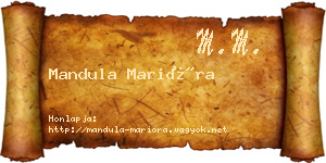 Mandula Marióra névjegykártya